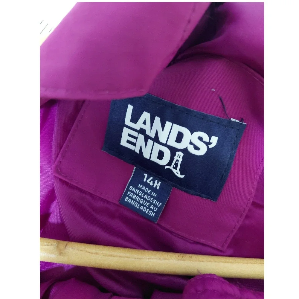 Lands End Kids Iron Knee Insulated Snow Bibs Purple Size 14H Husky Winter Pants